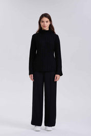 Sweater Mujer Botones Negro