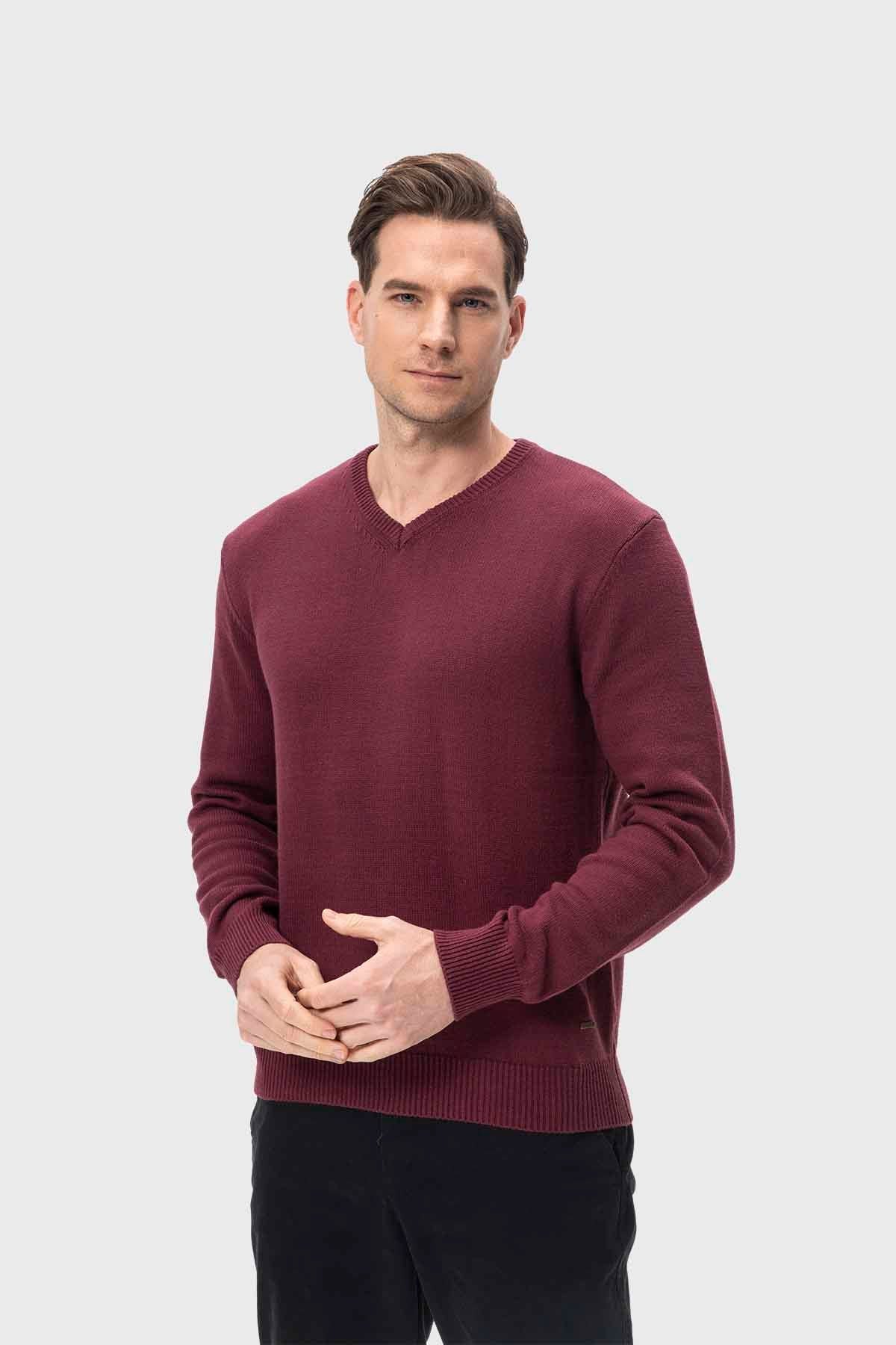 Sweater Hombre Cuello V Básico Azul