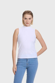 Polera Mujer Rib Blanco