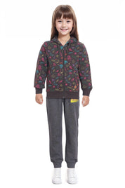 Polerón Niña Básico Print Marengo