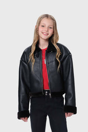 Chaqueta Niña Aviador Negro