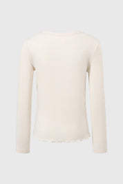 POLERA NIÑA RIB CUT BEIGE