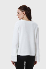 Sweater Mujer Manga Vuelo Blanco