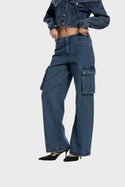 Jeans Mujer Recto Tiro Medio Azul Medio