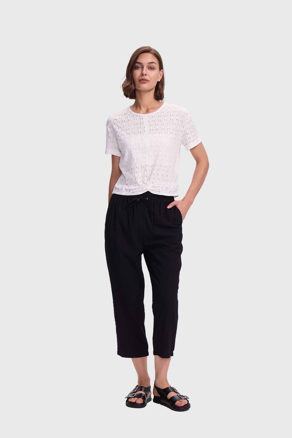 Pantalón Mujer Slim Tobillero Negro