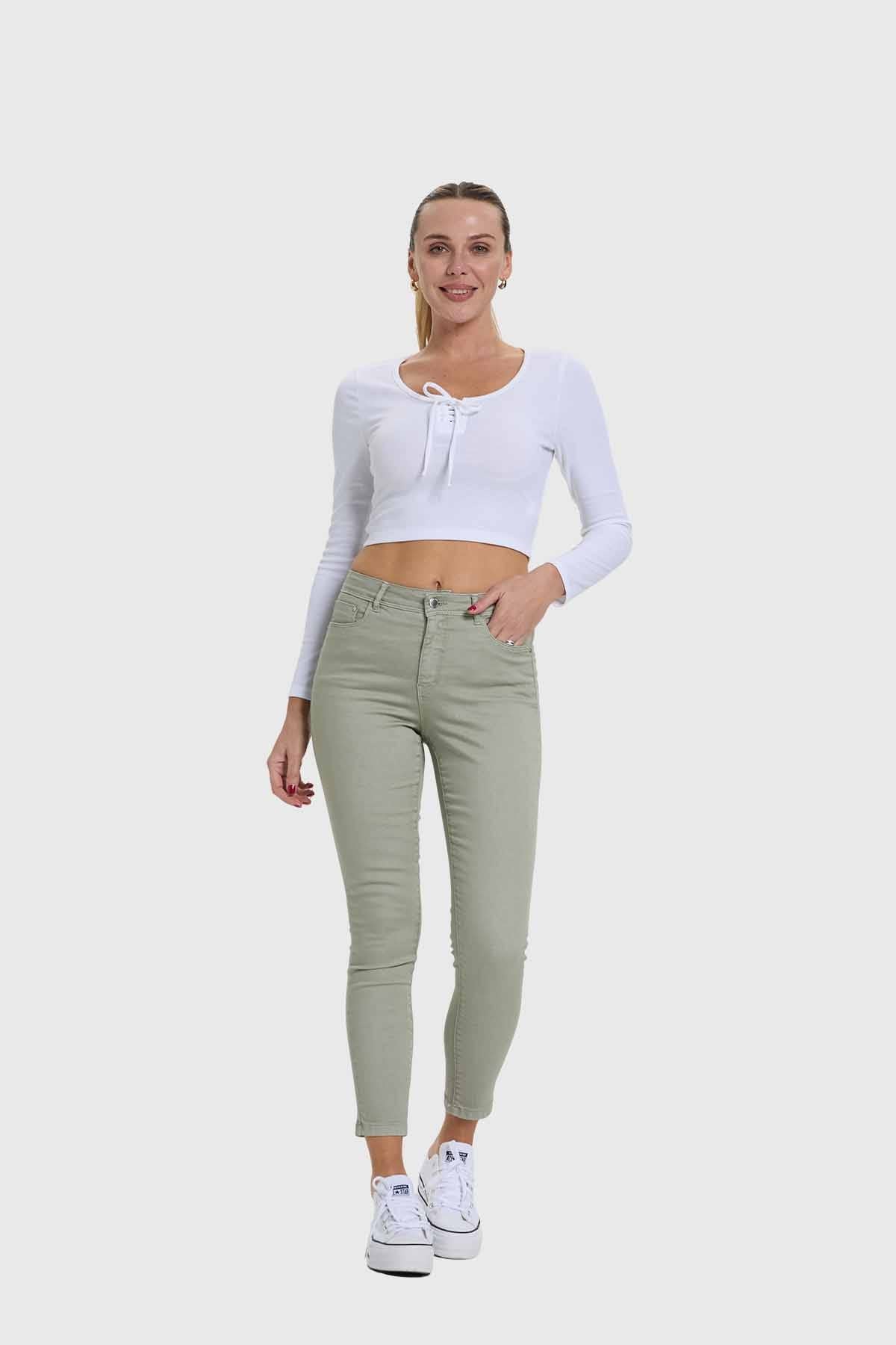 Jeans Mujer Skinny Verde