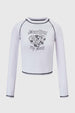 Polera Niña Estampado Blanco