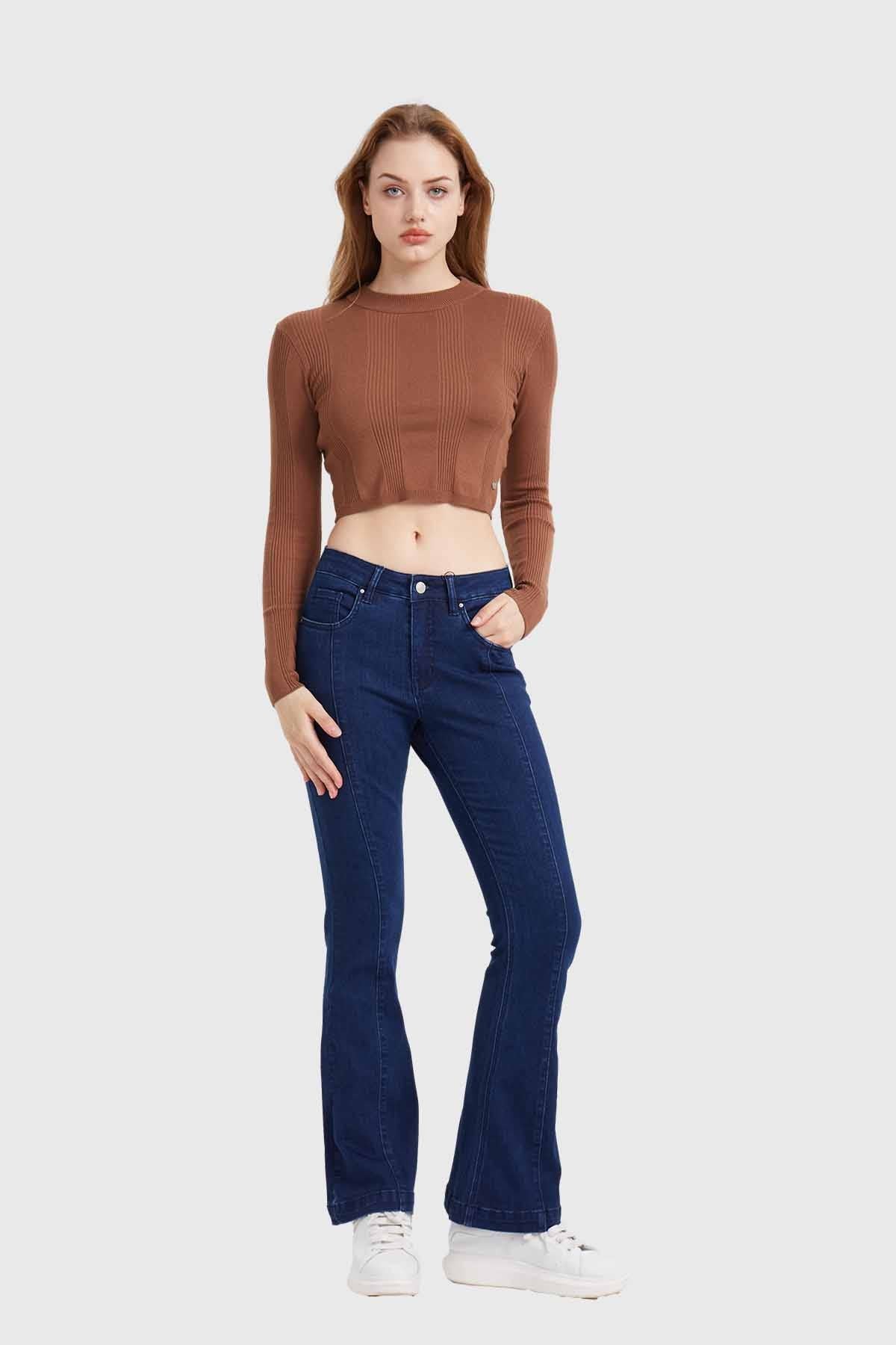 Sweater Mujer Crop Café