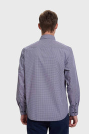 Camisa Hombre Mini Print Azul