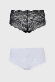 Calzón Mujer Pantaleta Bipack Encaje Blanco