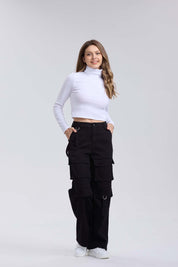Pantalón Mujer Cargo Negro