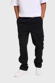 Pantalón Hombre Cargo Pretina Negro