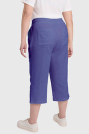 Pantalón Mujer Lino Azul