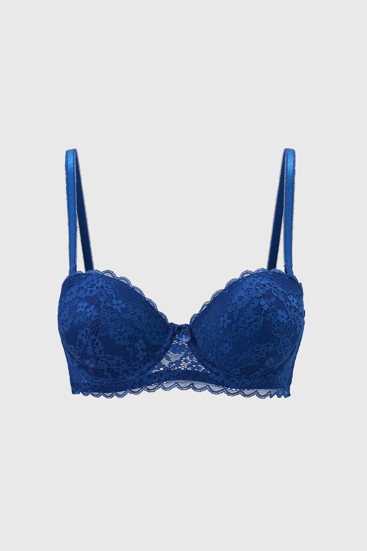 Sostén Mujer Strapless Encaje Azul