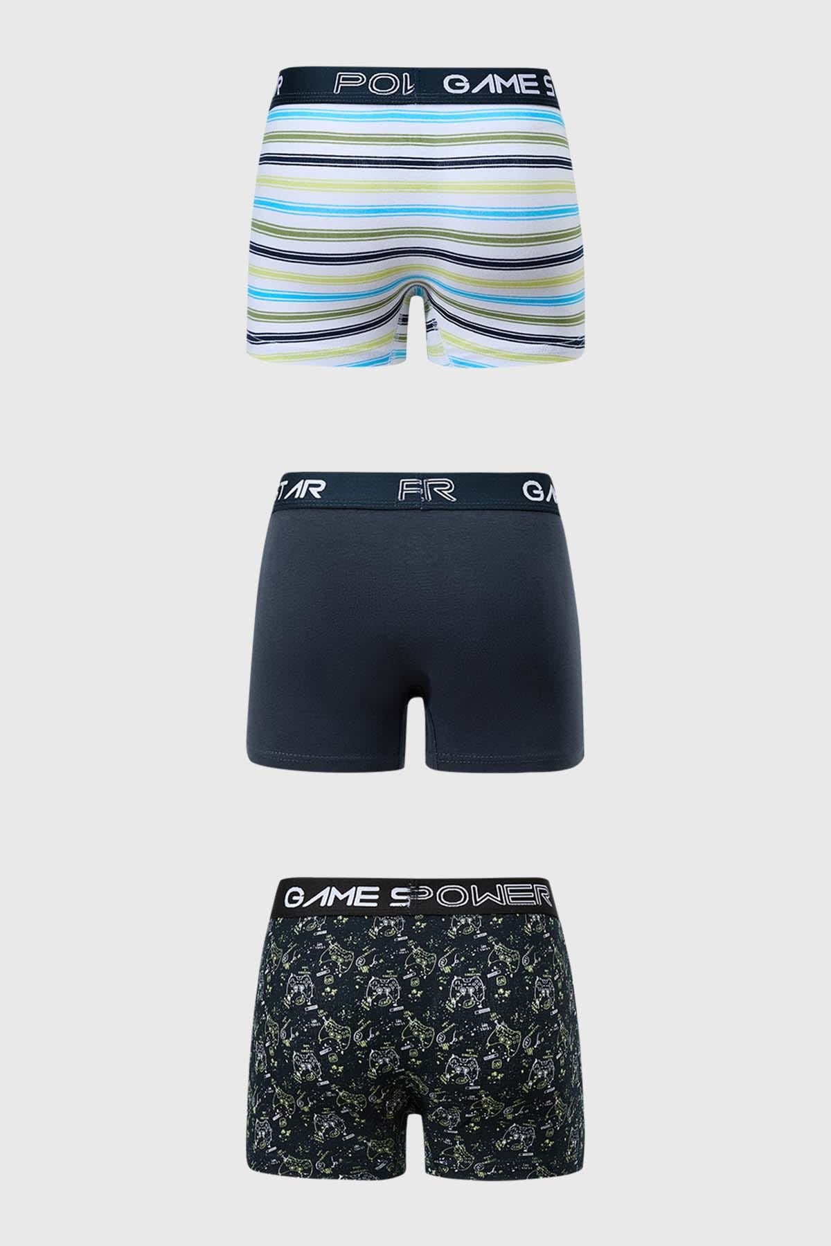Boxer Niño Tripack Azul