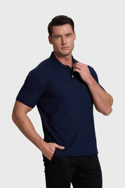 POLERA HOMBRE PIQUE BÁSICA LISA AZUL MARINO FSP
