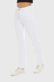 JEANS MUJER FLARE COLOR BLANCO