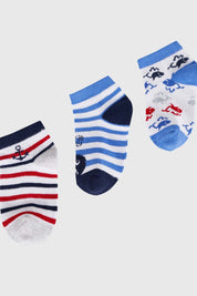Calceta Deportiva Niño Tripack Celeste