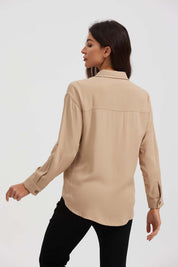 Blusa Mujer Manga Roll Up Taupe