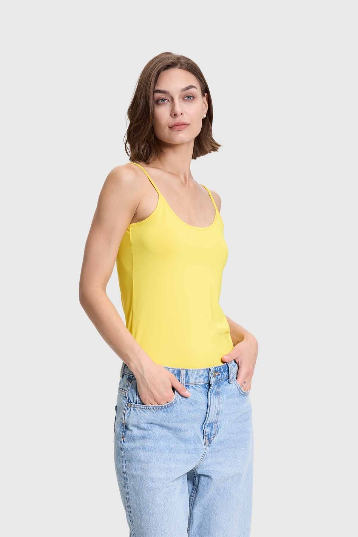 Polera Mujer Peto Pabilo Amarillo
