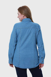 Blusa Mujer Roll Up Azul