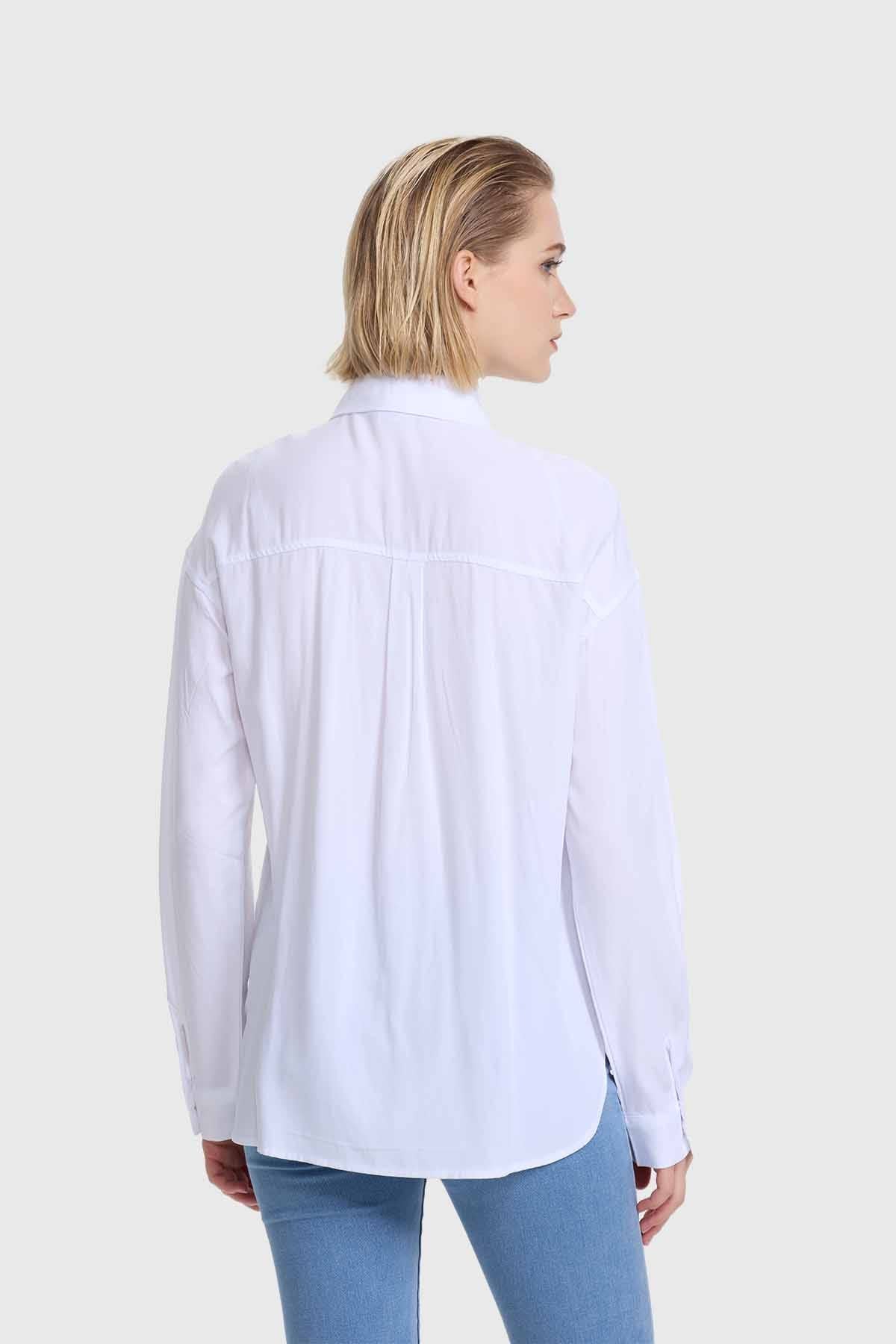 Blusa Mujer Abotonada Crudo