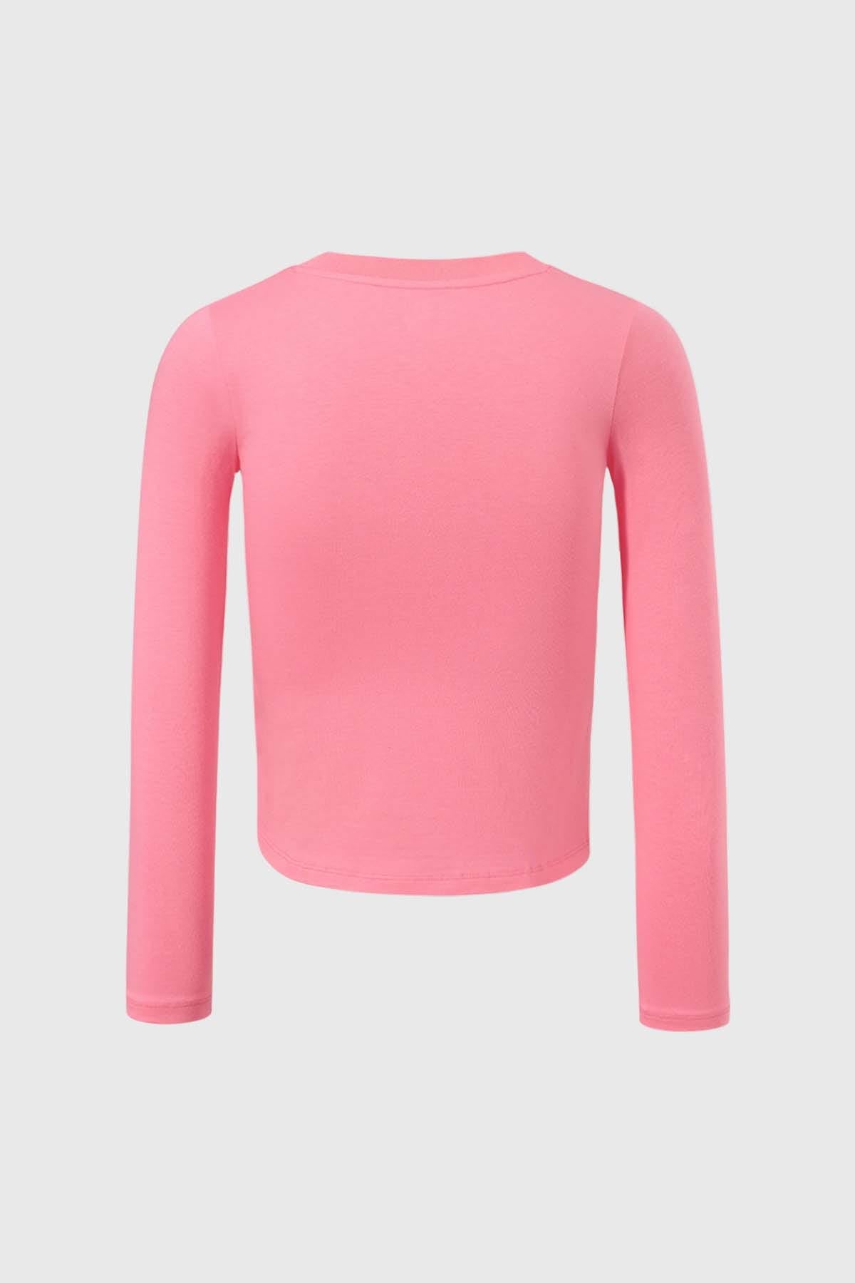 Polera Niña Con Aplicación Tul Rosado