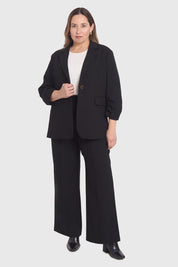 Blazer Mujer Manga Recogida Negro