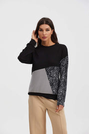 Polera Mujer Cortes Block Gris