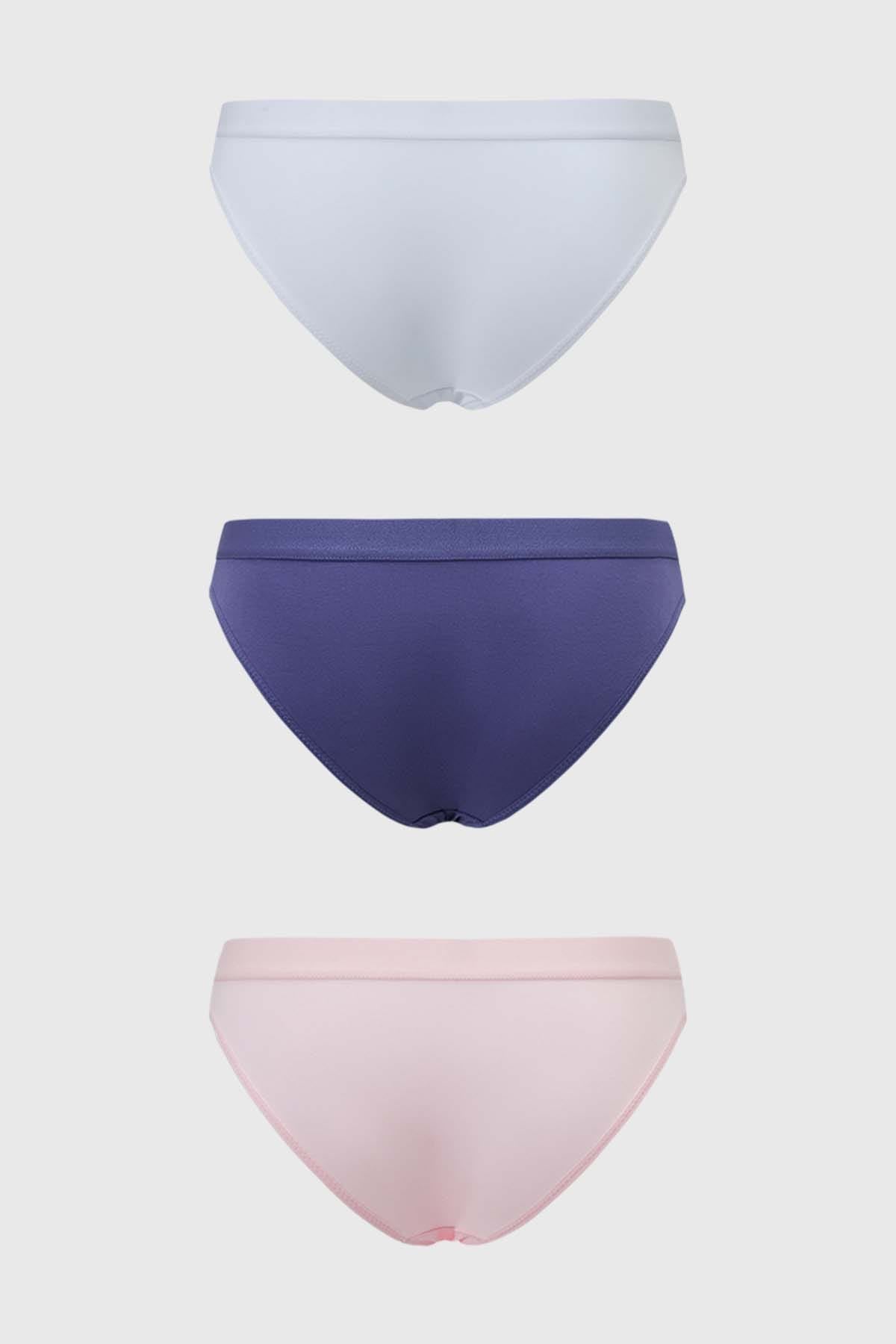 Calzón Mujer Tripack Bikini Algodón Blanco