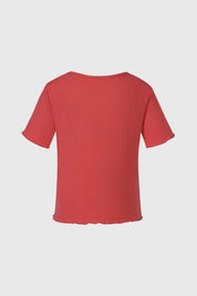 Polera Niña Rib Print Posicionsicion Coral