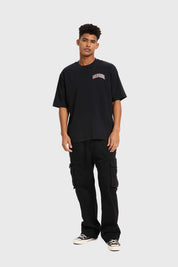Polera Hombre Print Flamas Negro