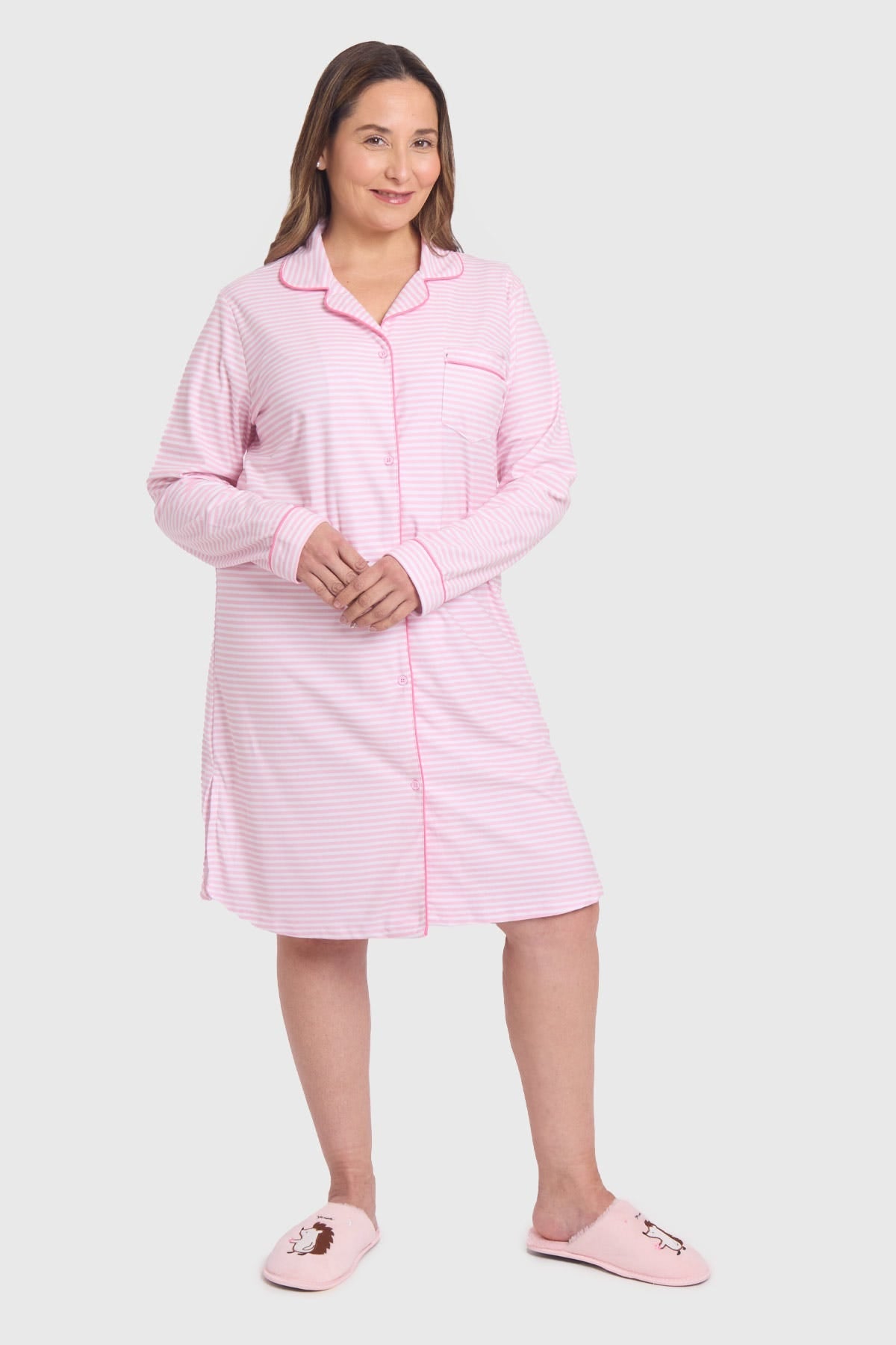 PIJAMA MUJER CAMISA DE DORMIR ROSADO