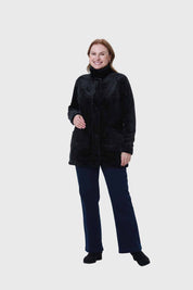 Polar Mujer Con Bolsillo Negro