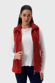 Polar Mujer Peludo Con Textura Ocre