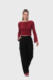 Sweater Mujer Patchwork Rojo