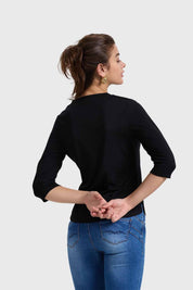 Polera Mujer Aplicación Negro