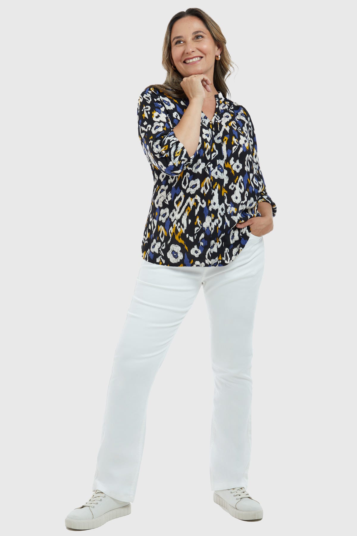 Blusa Mujer Estampado Negro