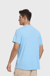 Polera Hombre Long Fit Básica Celeste
