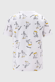 Polera Niño Print Oversize Blanco