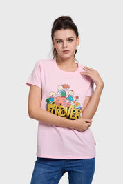Polera mujer rosada con estampado de Rugrats, diseño divertido y juvenil.