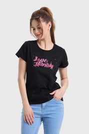 Polera Mujer Gráfica Roll Up Negro