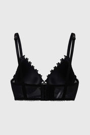 Sostén Mujer Copa Detalle Macramé Negro