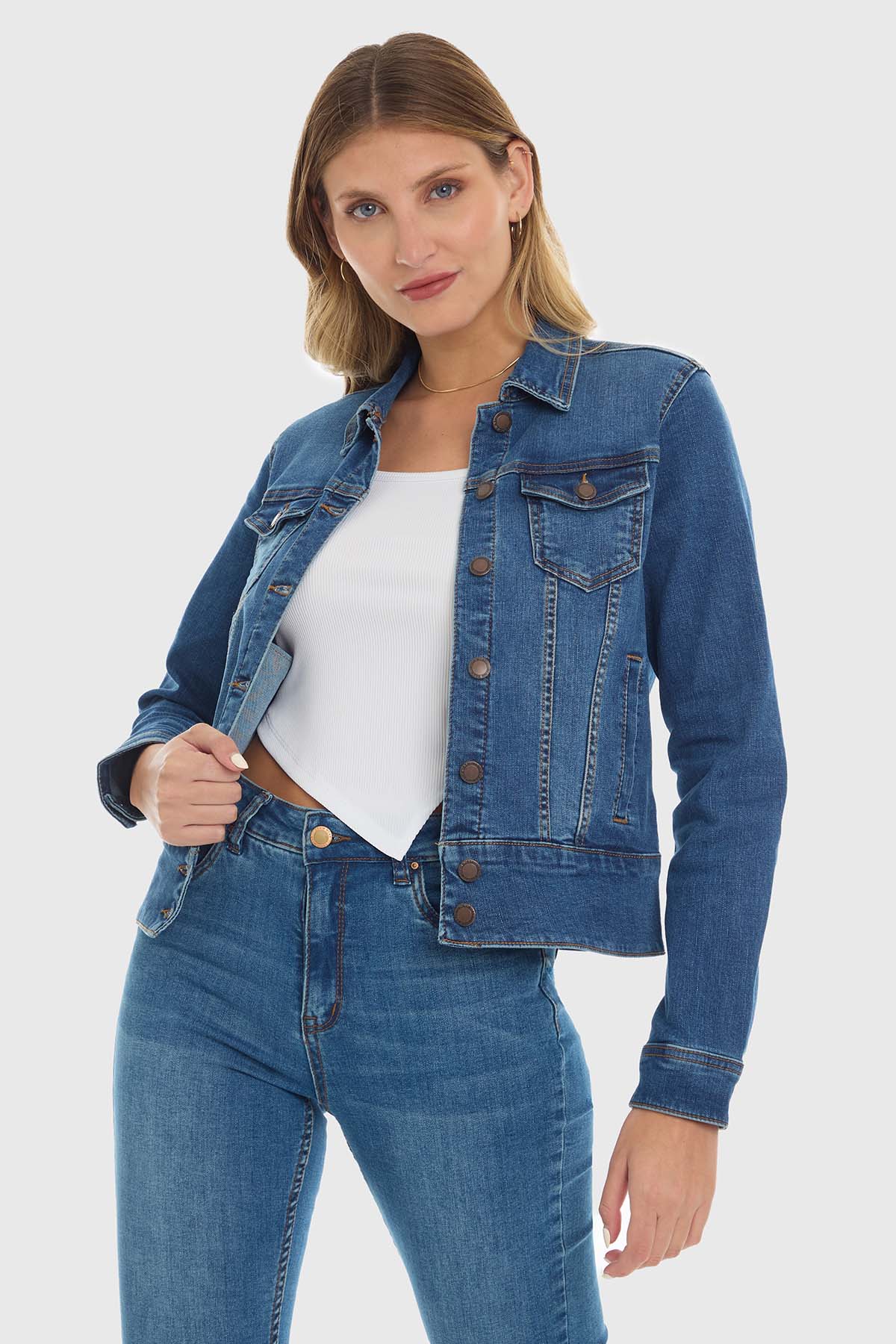 Chaqueta Mujer Clásica Azul