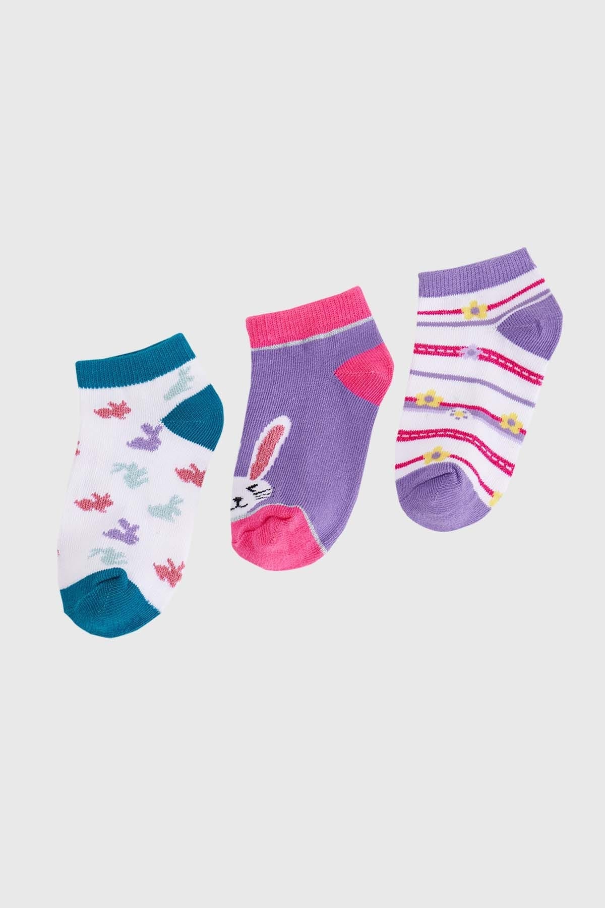 Calceta Deportiva Niña Tripack Lila