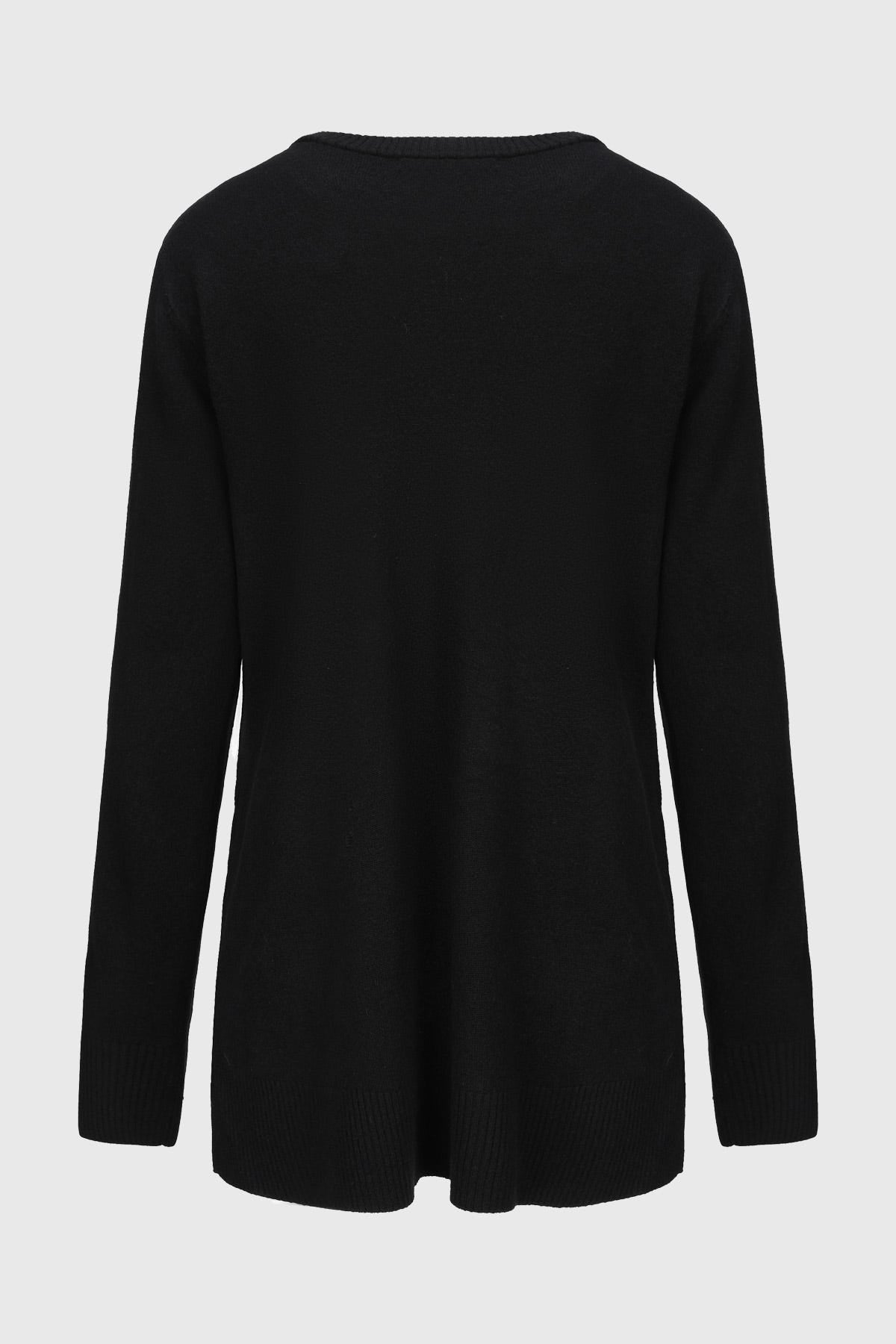 Sweater Mujer Cerrado Negro