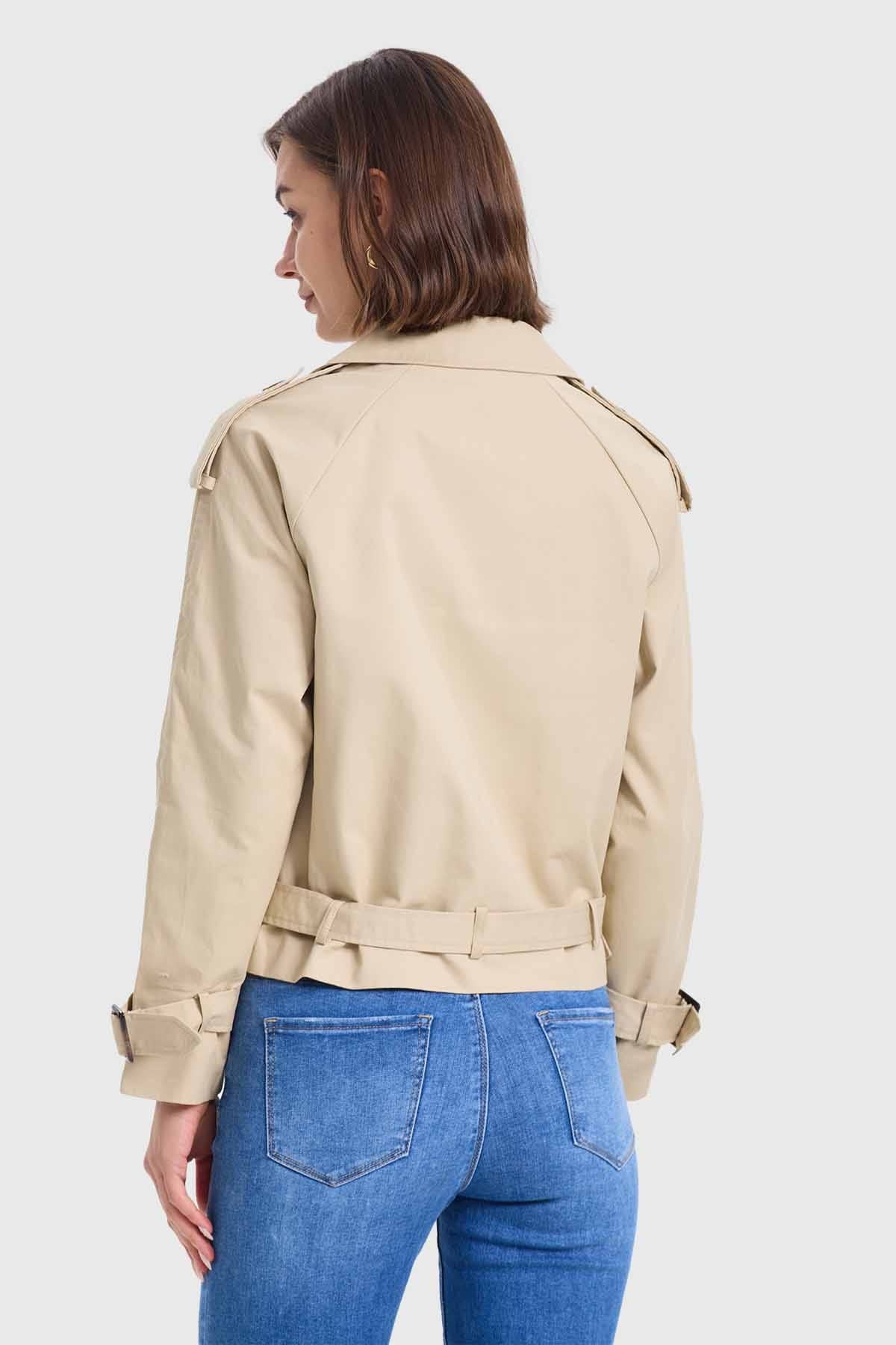 Chaqueta Mujer Trench Beige
