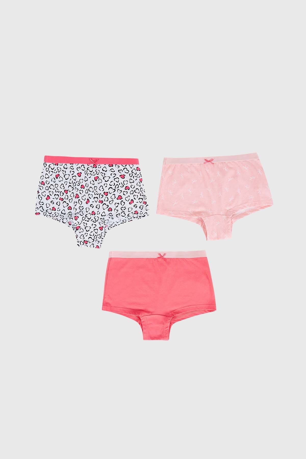 Calzón Niña Tripack Print Rosado