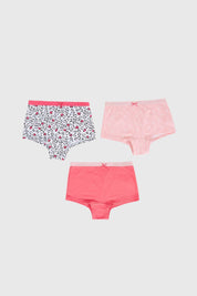 Calzón Niña Tripack Print Rosado