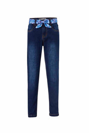 Jeans Con Cinturón Azul